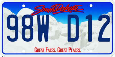 SD license plate 98WD12