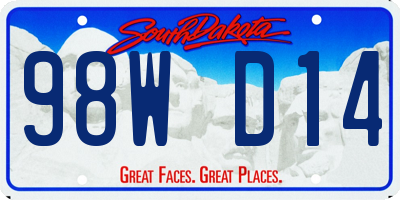 SD license plate 98WD14