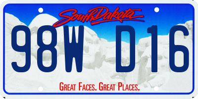 SD license plate 98WD16