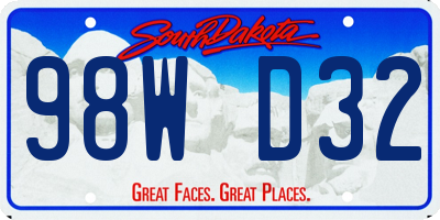 SD license plate 98WD32