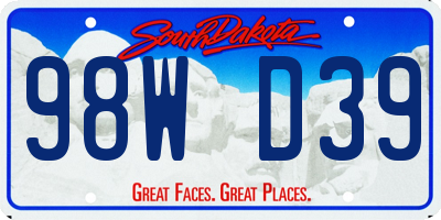 SD license plate 98WD39