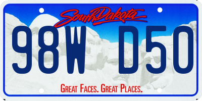 SD license plate 98WD50