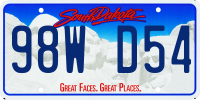 SD license plate 98WD54