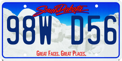 SD license plate 98WD56