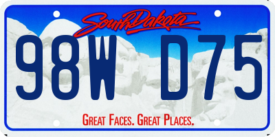 SD license plate 98WD75