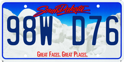 SD license plate 98WD76