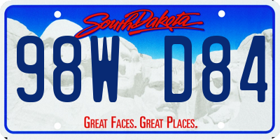 SD license plate 98WD84