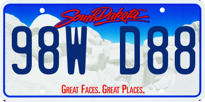 SD license plate 98WD88
