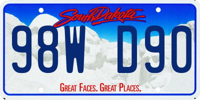 SD license plate 98WD90