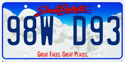 SD license plate 98WD93