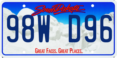 SD license plate 98WD96