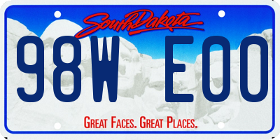 SD license plate 98WE00