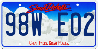 SD license plate 98WE02