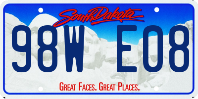 SD license plate 98WE08