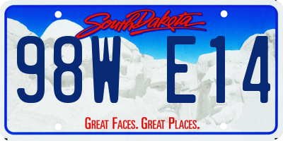 SD license plate 98WE14
