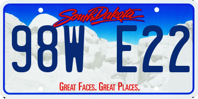 SD license plate 98WE22