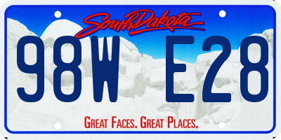 SD license plate 98WE28