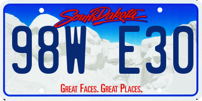 SD license plate 98WE30