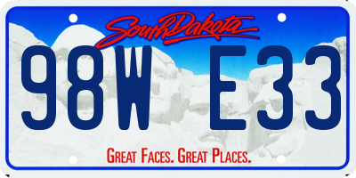 SD license plate 98WE33