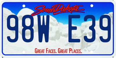 SD license plate 98WE39