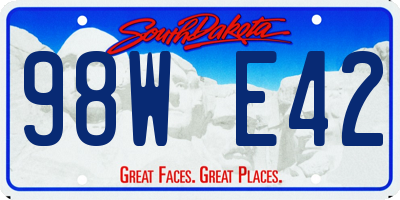 SD license plate 98WE42