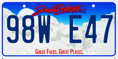 SD license plate 98WE47