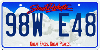SD license plate 98WE48