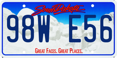 SD license plate 98WE56