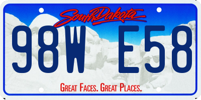 SD license plate 98WE58