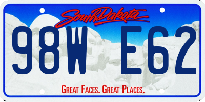 SD license plate 98WE62