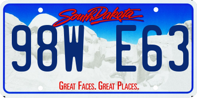 SD license plate 98WE63