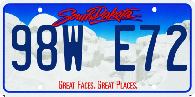SD license plate 98WE72
