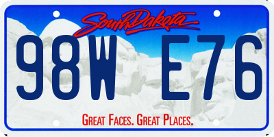 SD license plate 98WE76