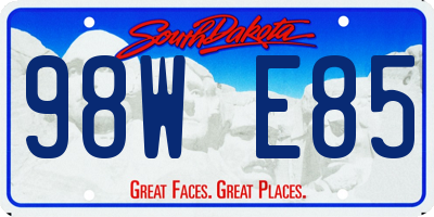 SD license plate 98WE85