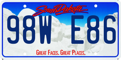 SD license plate 98WE86