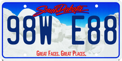 SD license plate 98WE88