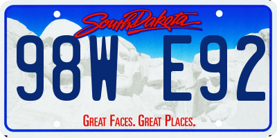 SD license plate 98WE92