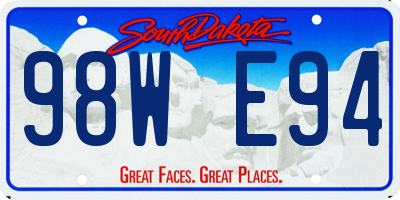 SD license plate 98WE94