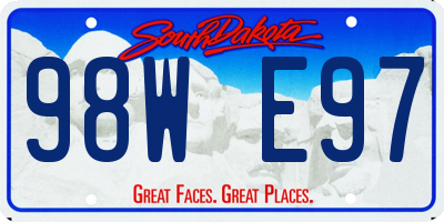 SD license plate 98WE97