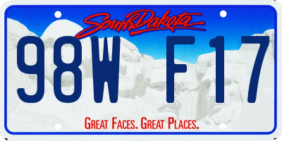 SD license plate 98WF17