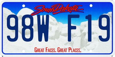 SD license plate 98WF19
