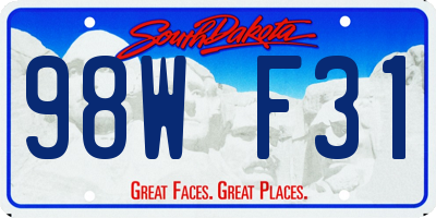 SD license plate 98WF31