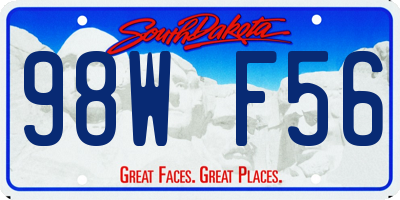 SD license plate 98WF56