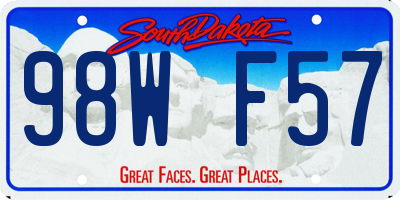 SD license plate 98WF57