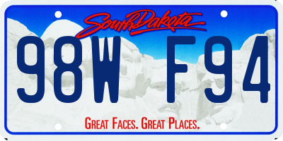 SD license plate 98WF94
