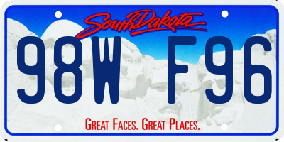 SD license plate 98WF96