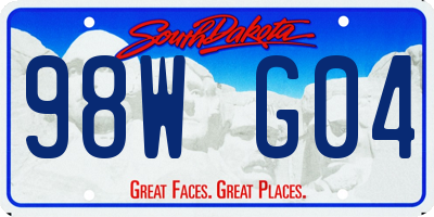 SD license plate 98WG04
