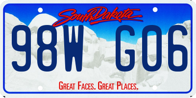 SD license plate 98WG06