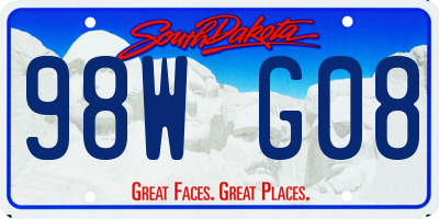 SD license plate 98WG08