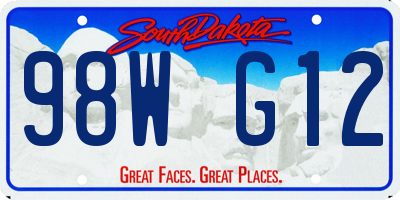 SD license plate 98WG12